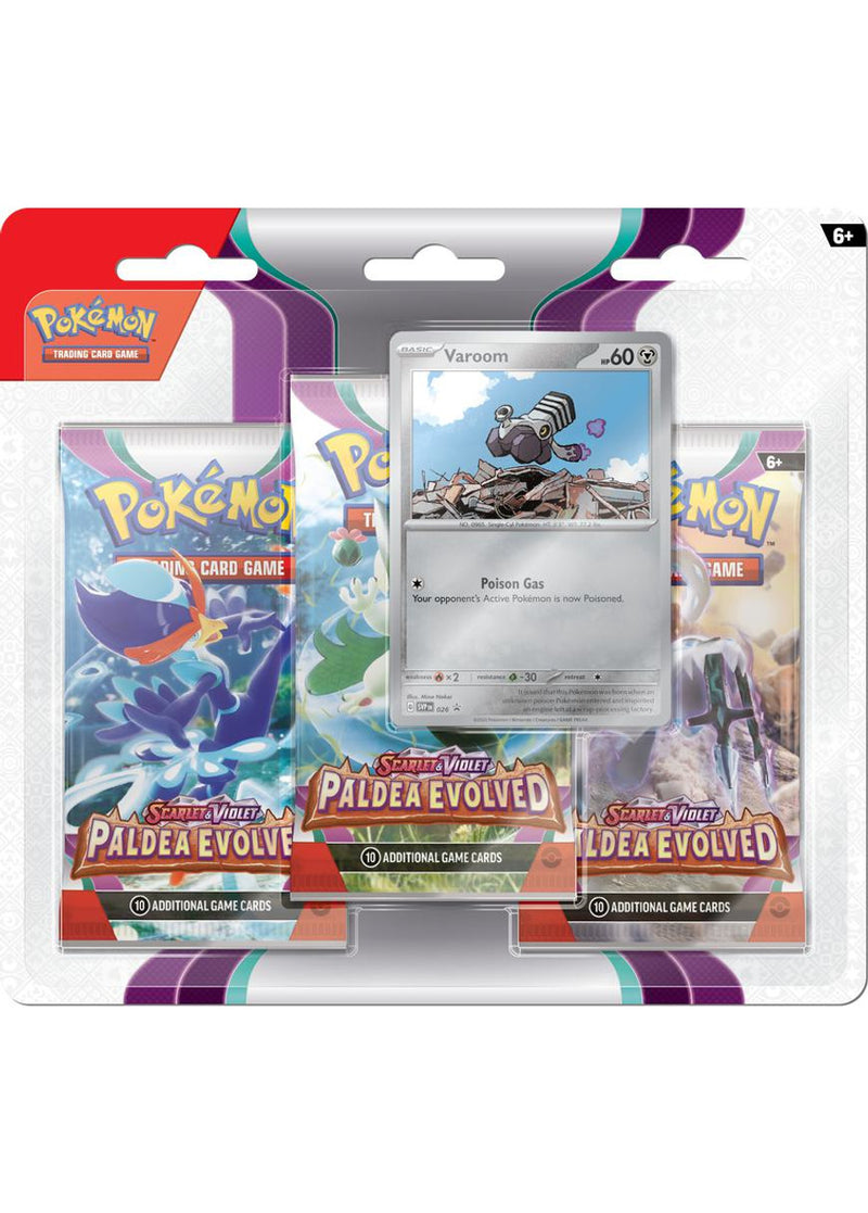 Pokémon TCG: Scarlet & Violet - Paldea Evolved - Blister Pack - Three Boosters - Varoom Promo Card