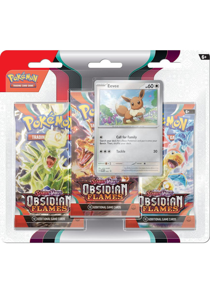 Pokémon TCG: Scarlet & Violet - Obsidian Flames - Blister Pack - Three Boosters - Eevee Promo Card