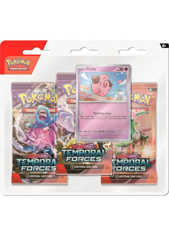Pokémon TCG: Scarlet & Violet - Temporal Forces - Blister Pack - Three Boosters - Cleffa Promo Card