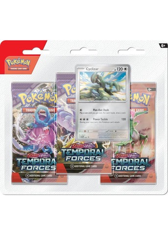 Pokémon TCG: Scarlet & Violet - Temporal Forces - Blister Pack - Three Boosters - Cyclizar Promo Card