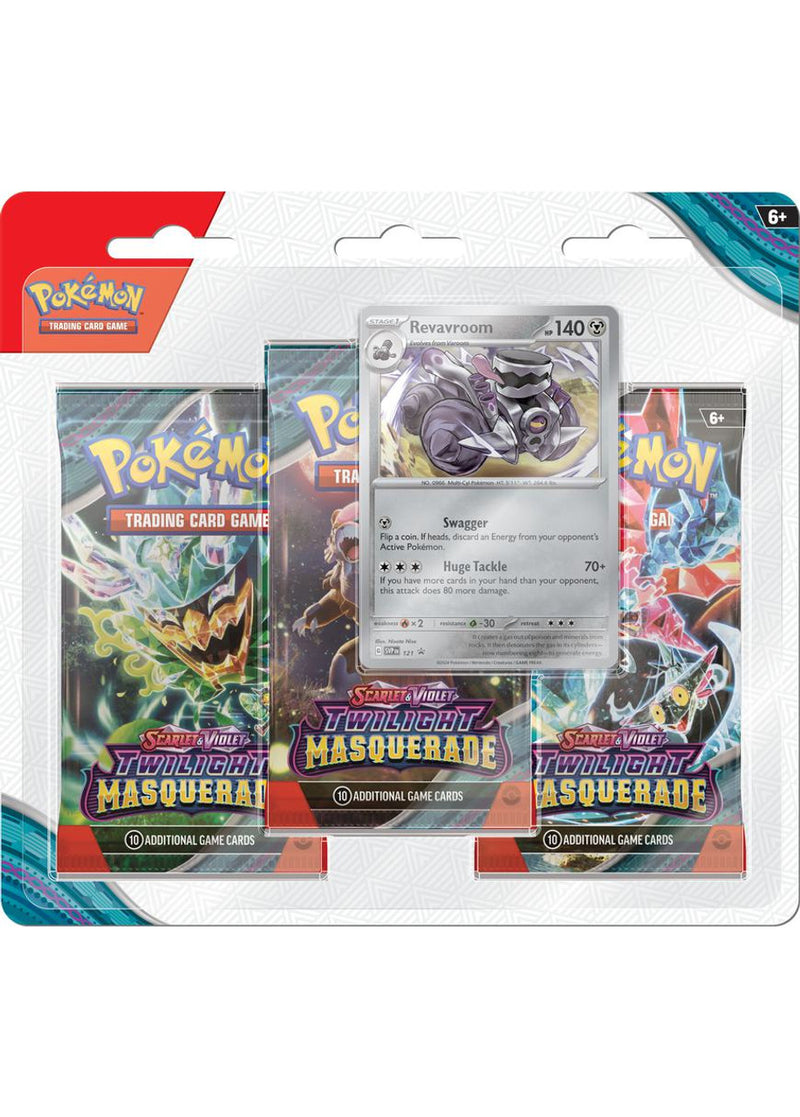 Pokémon TCG: Scarlet & Violet - Twilight Masquerade - Blister Pack - Three Boosters - Revavroom Promo Card