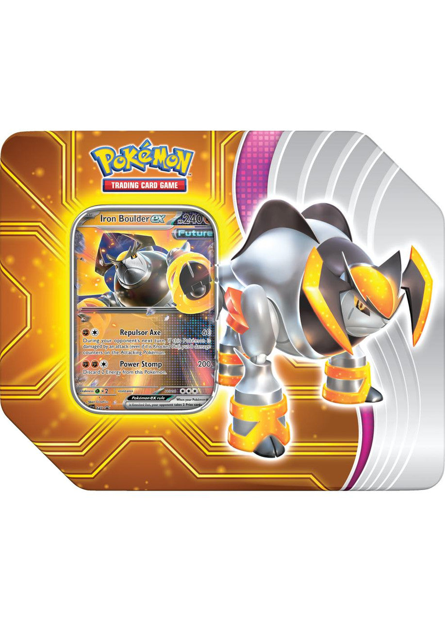 Pokmon TCG: Paradox Destinies Tin - Iron Boulder ex Pokmon TCG: Paradox Destinies Tin - Iron Boulder ex