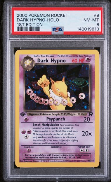 PSA 8 2000 ROCKET DARK HYPNO - HOLO 1ST EDITION