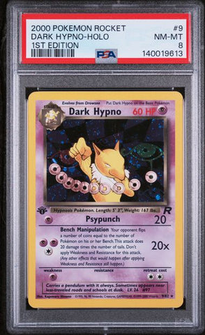 PSA 8 2000 ROCKET DARK HYPNO - HOLO 1ST EDITION
