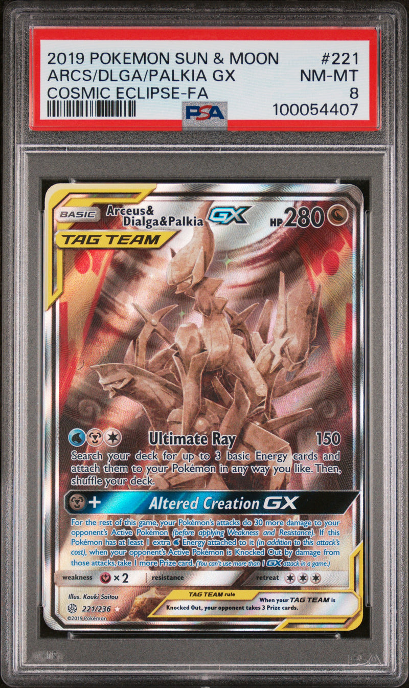 PSA 8 2019 SUN & MOON FA/ ARCS/DLGA/PALKIA GX COSMIC ECLIPSE