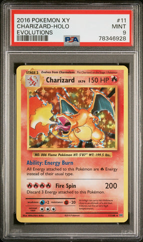 PSA 9 2016 XY EVOLUTIONS CHARIZARD - HOLO