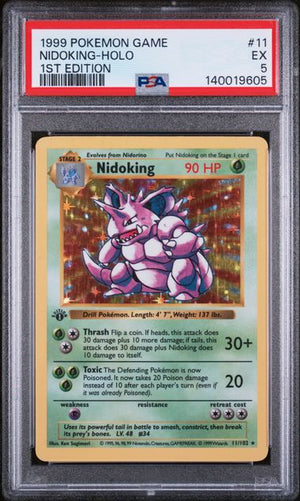 PSA 5 1999 BASE SET NIDOKING - HOLO 1ST EDITION