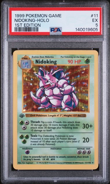 PSA 5 1999 BASE SET NIDOKING - HOLO 1ST EDITION