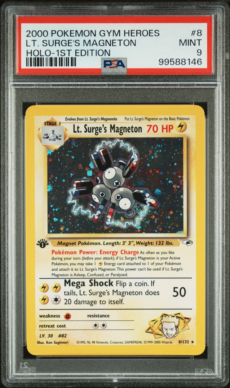 PSA 9 2000 GYM HEROES LT. SURGE'S MAGNETON - HOLO - 1ST EDITION