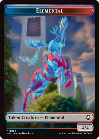 Elemental (0020) // Food Double-Sided Token [Secrets of Strixhaven Commander Tokens]