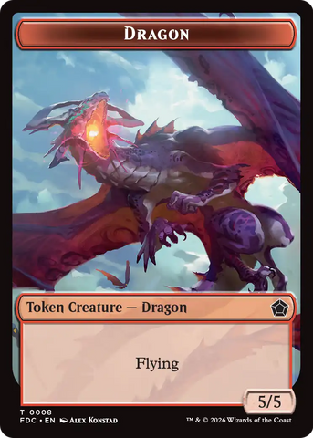 Dragon (0008) // Dragon (0009) Double-Sided Token [Foundations Commander Tokens]