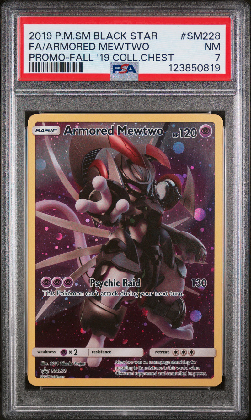 PSA 7 2019 ARMORED MEWTWO BLACK STAR PROMO - FULL ART