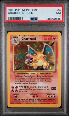 PSA 7 1999 BASE SET CHARIZARD - HOLO