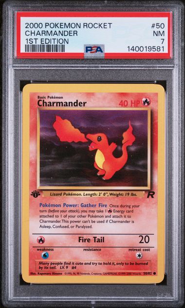 PSA 7 2000 ROCKET DARK CHARMANDER - 1ST EDITION