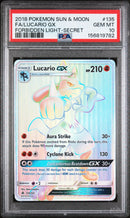 PSA 10 2018 LUCARIO GX FORBIDDEN LIGHT - SECRET
