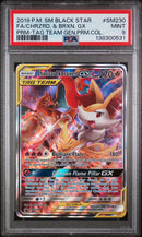 PSA 9 2019 BLACK STAR PROMO CHARIZARD AND BRAIXEN - FULL ART