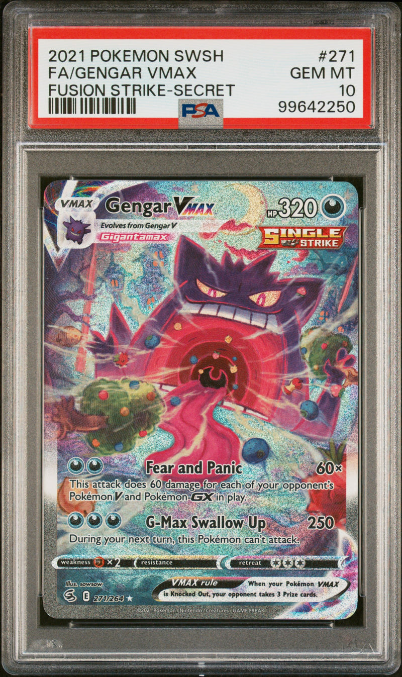 PSA 10 2021 GENGAR VMAX FUSION STRIKE - ALT ART