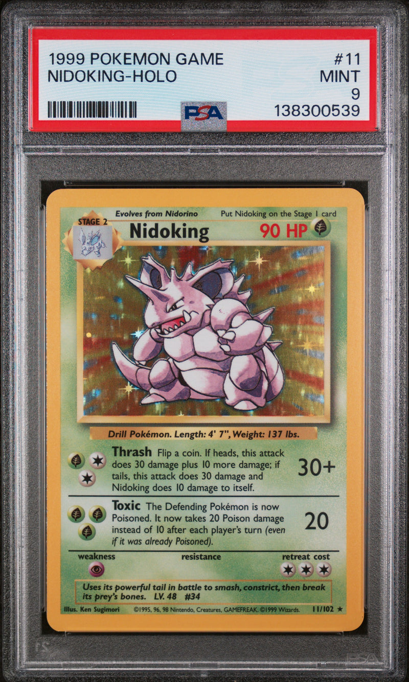 PSA 9 1999 BASE SET NIDOKING - HOLO