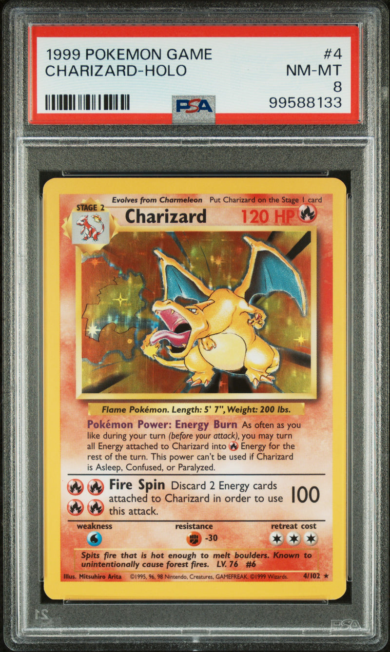 PSA 8 1999 CHARIZARD - HOLO - UNLIMITED