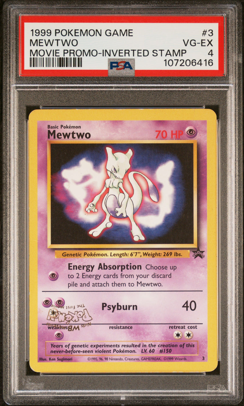 PSA 4 1999 MEWTWO MOVIE PROMO - INVERTED STAMP ERROR