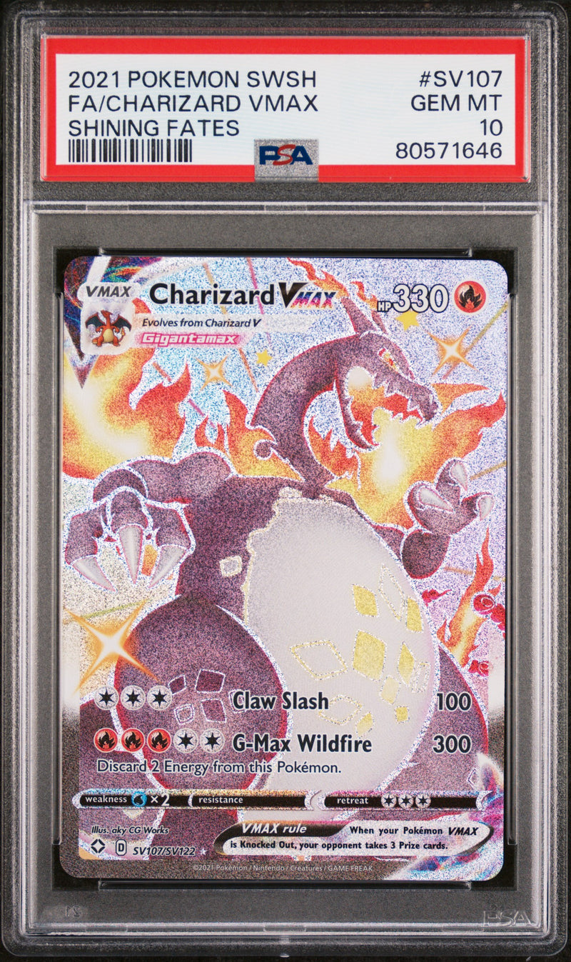 PSA 10 2021 CHARIZARD VMAX SHINING FATES - FA