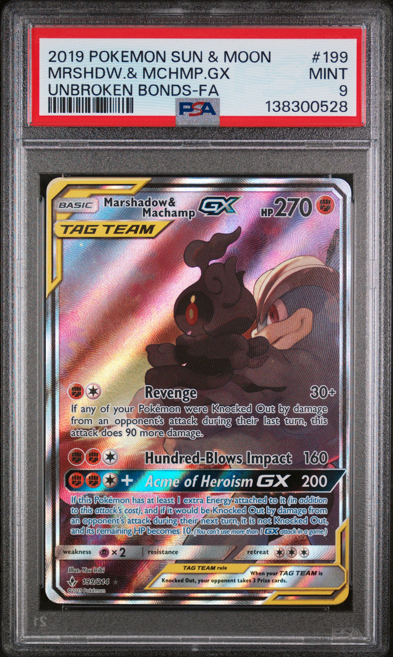 PSA 9 2019 UNBROKEN BONDS MARSHADOW & MACHAMP - FULL ART