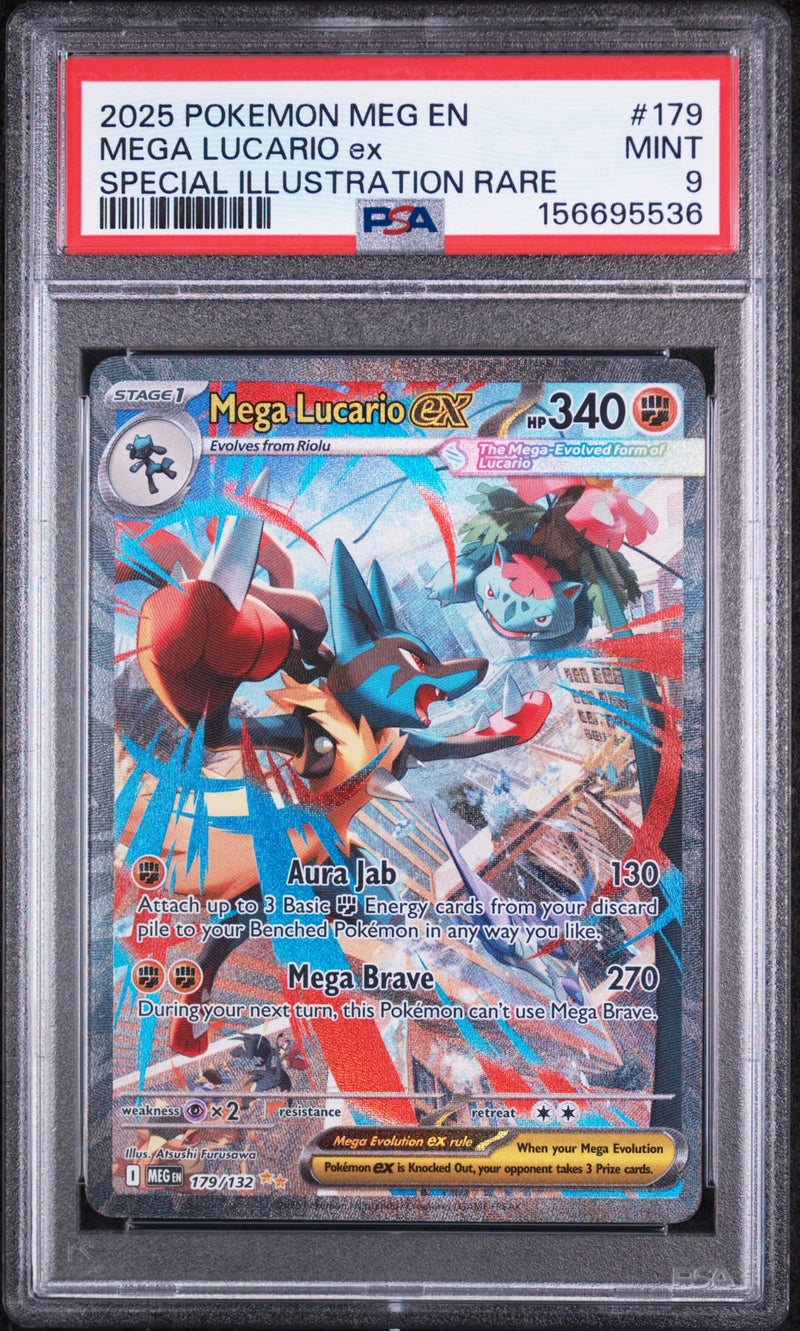 PSA 9 2025 MEGA LUCARIO ex MEGA EVOLUTION - SIR