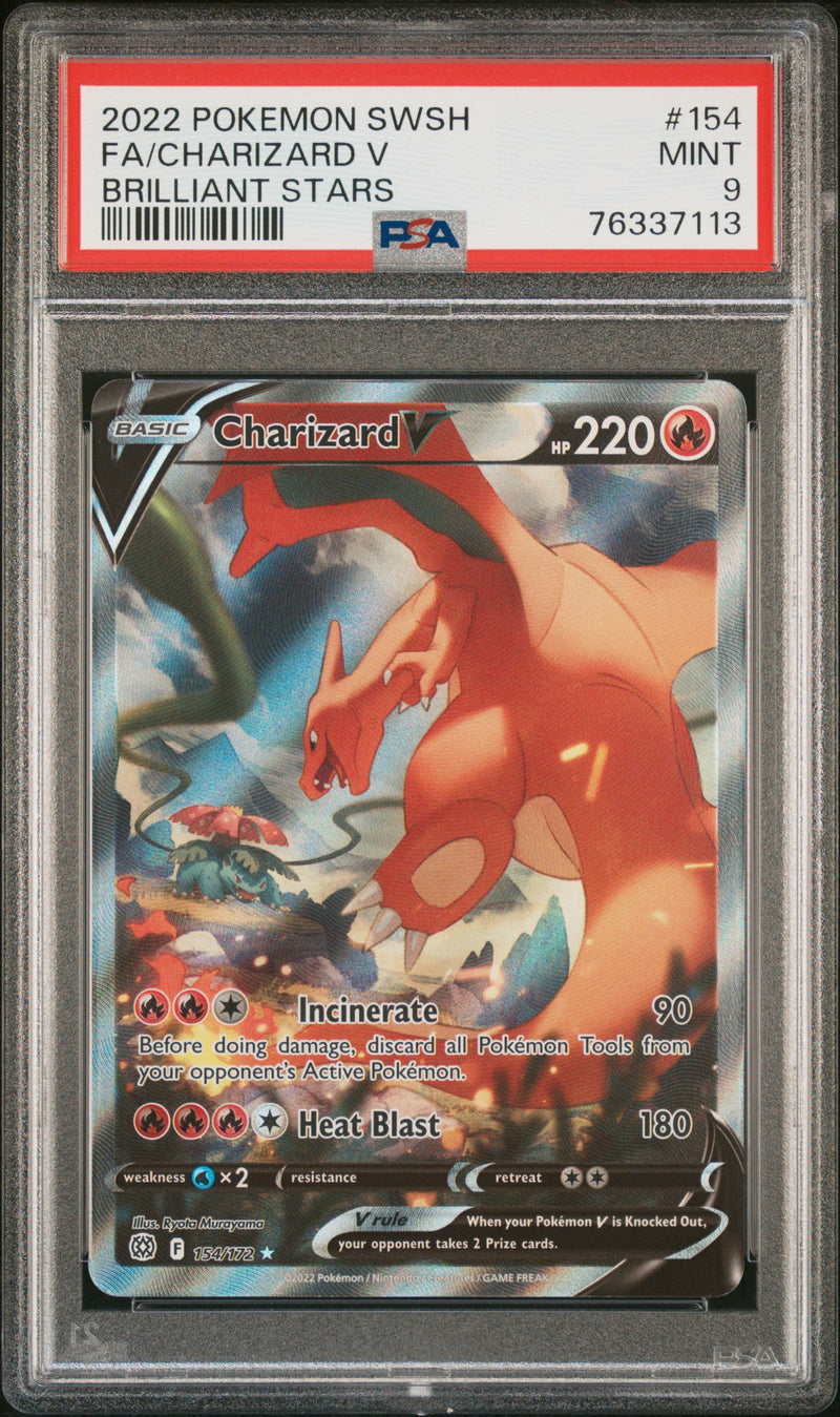 PSA 9 2022 SWSH FA/ CHARIZARD V BRILLIANT STARS