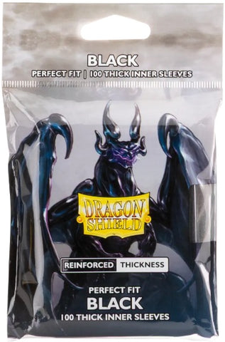 Dragon Shield: Thick Perfect Fit Inner Sleeves - Black (100)