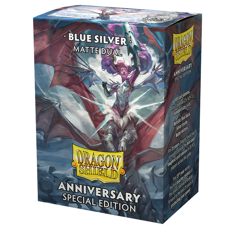 Dragon Shield: Art Sleeves - Dual Matte | 25th Anniversary Blue Silver (100)