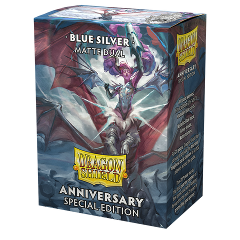 Dragon Shield: Art Sleeves - Dual Matte | 25th Anniversary Blue Silver (100)