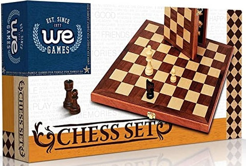 Chess Set, Folding Wood 11.5" Walnut
