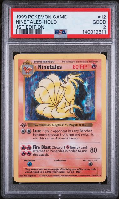PSA 2 1999 BASE SET NINETALES - HOLO 1ST EDITION