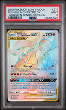 PSA 9 2019 RESHIRAM & CHARIZARD GX UNBROKEN BONDS - SECRET FA