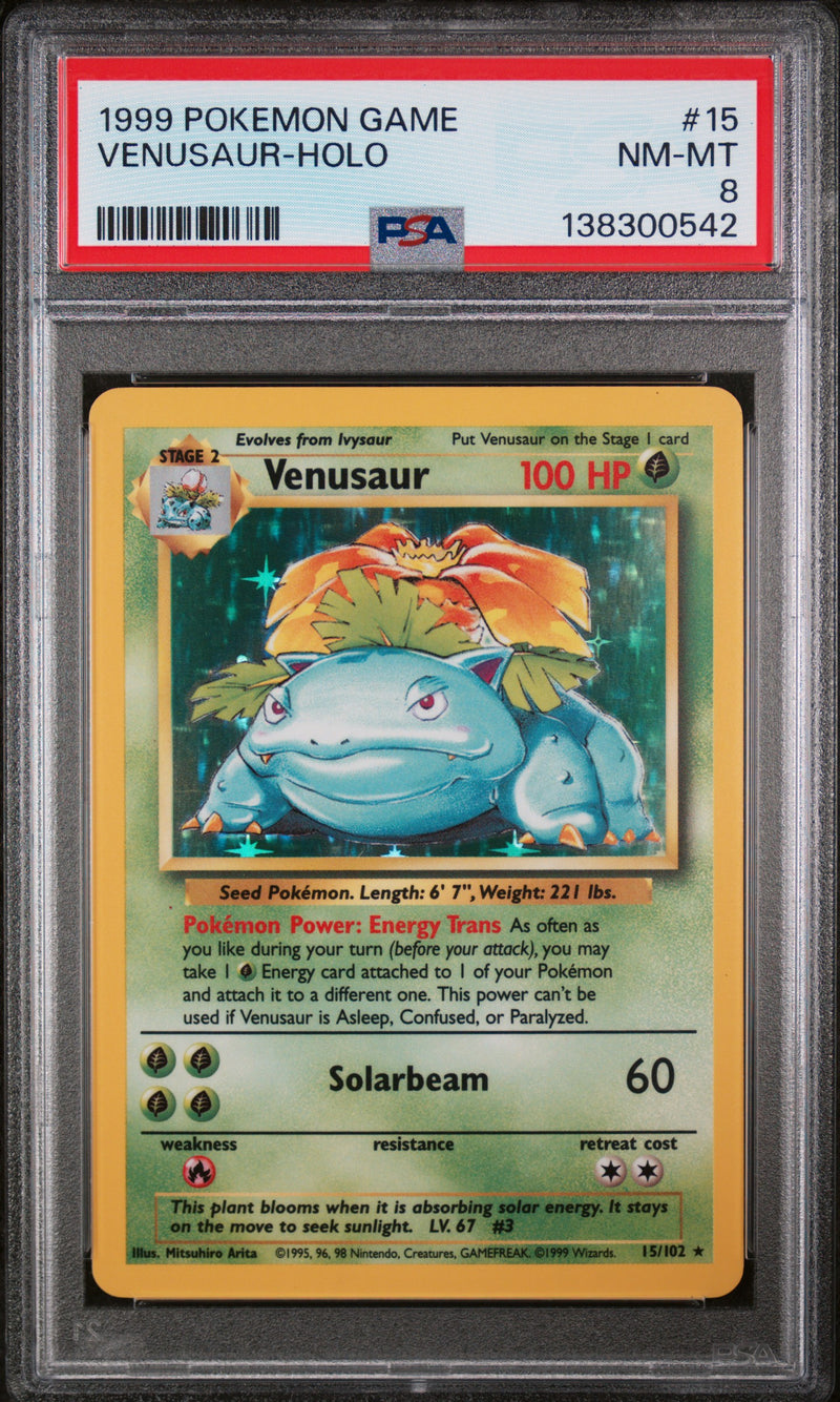 PSA 8 1999 BASE SET VENUSAUR - HOLO