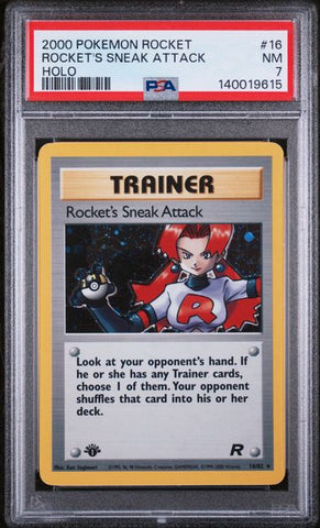 PSA 7 2000 ROCKET ROCKET'S SNEAK ATTACK - HOLO - LABEL ERROR