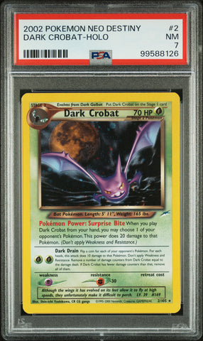 PSA 7 2002 NEO DESTINY DARK CROBAT - HOLO