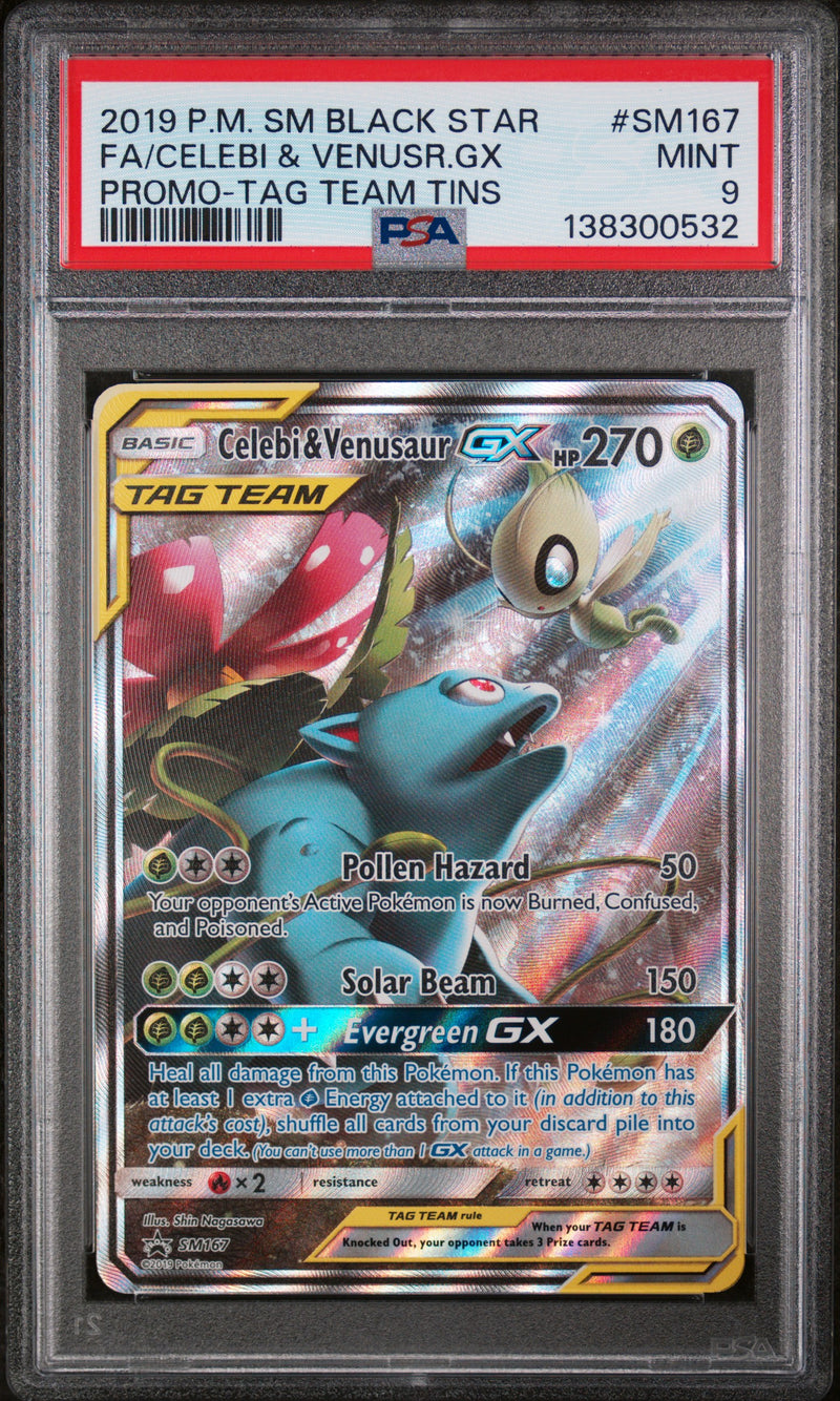 PSA 9 2019 CELEBI & VENUSAUR GX BLACK STAR PROMO - FULL ART