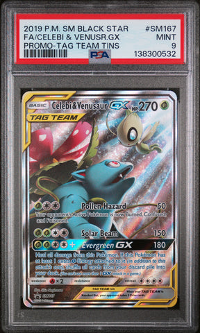 PSA 9 2019 CELEBI & VENUSAUR GX BLACK STAR PROMO - FULL ART