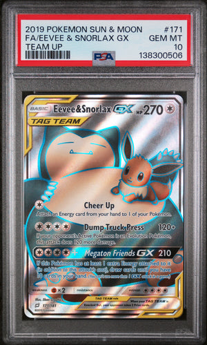 PSA 10 2019 EEVEE & SNORLAX TEAM UP - FULL ART
