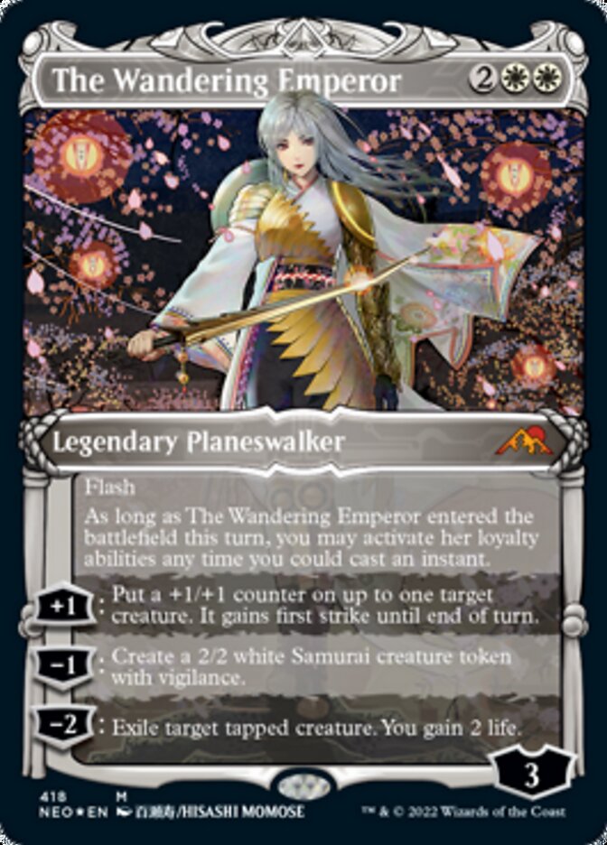 The Wandering Emperor (Showcase) (Foil Etched) [Kamigawa: Neon Dynasty]
