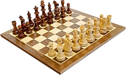 WE Games Traditional Staunton Wood Chess Set - 14.75 inch Board