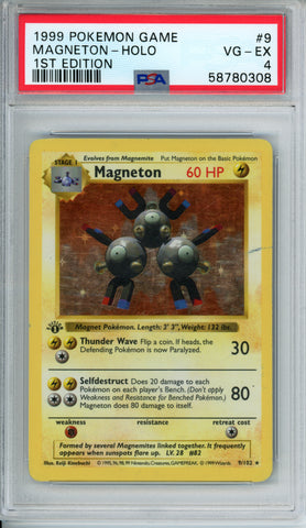 PSA 4 1999 MAGNETON - HOLO 1ST EDITION SHADOWLESS