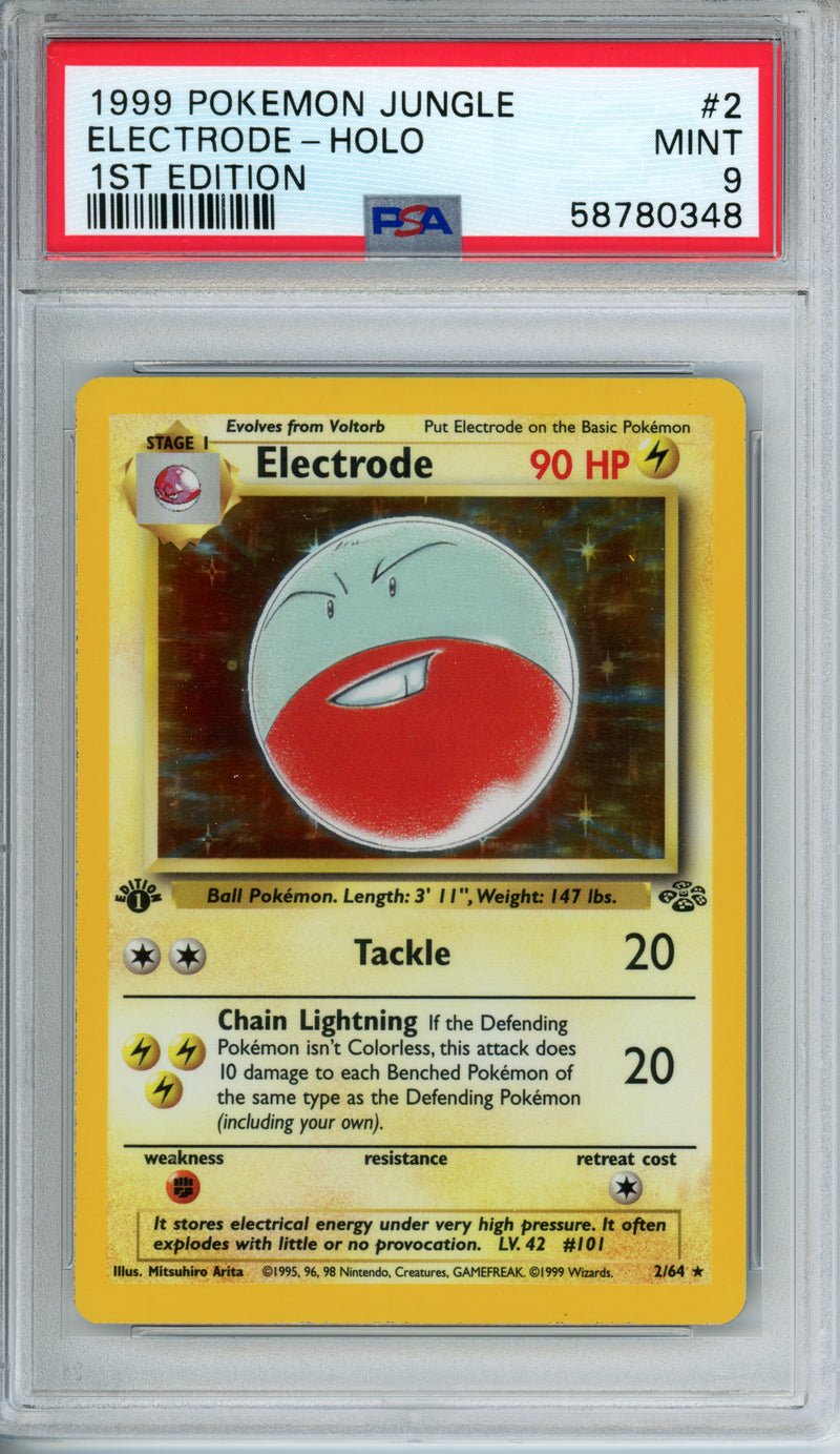 PSA 9 1999 JUNGLE ELECTRODE - HOLO - 1ST EDITION