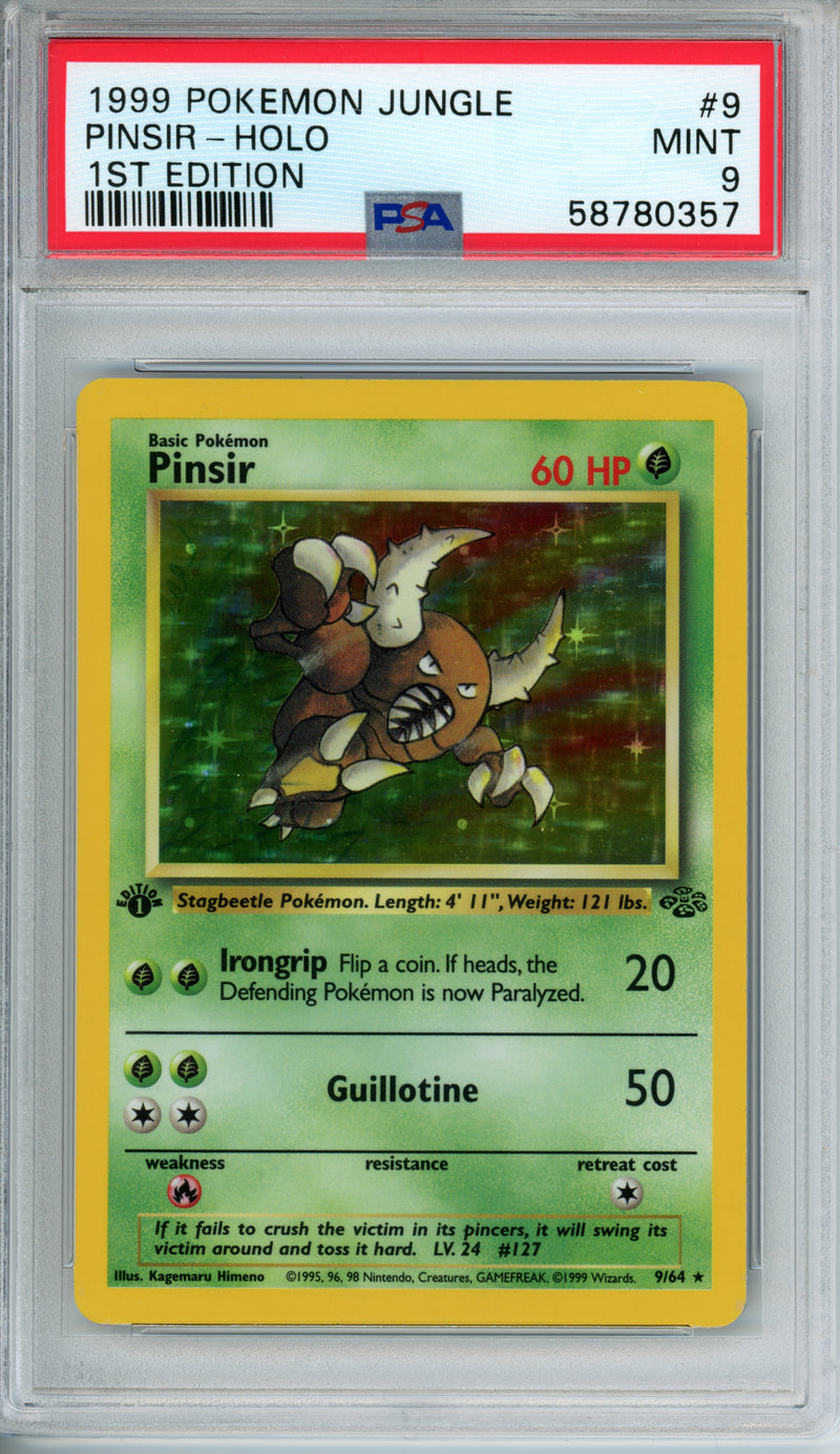 PSA 9 1999 JUNGLE PINSIR - HOLO - 1ST EDITION