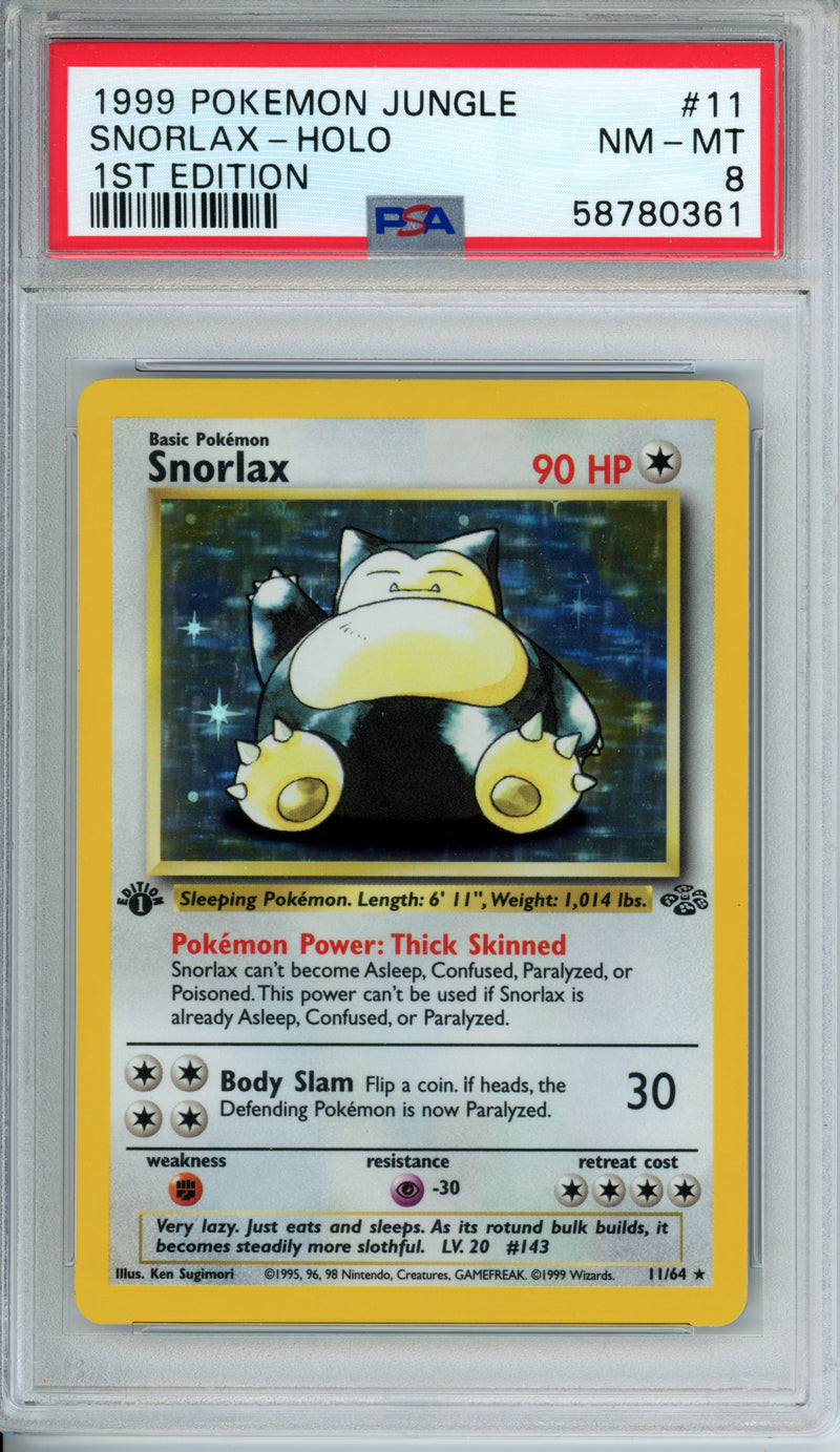 PSA 8 1999 JUNGLE SNORLAX - HOLO - 1ST EDITION