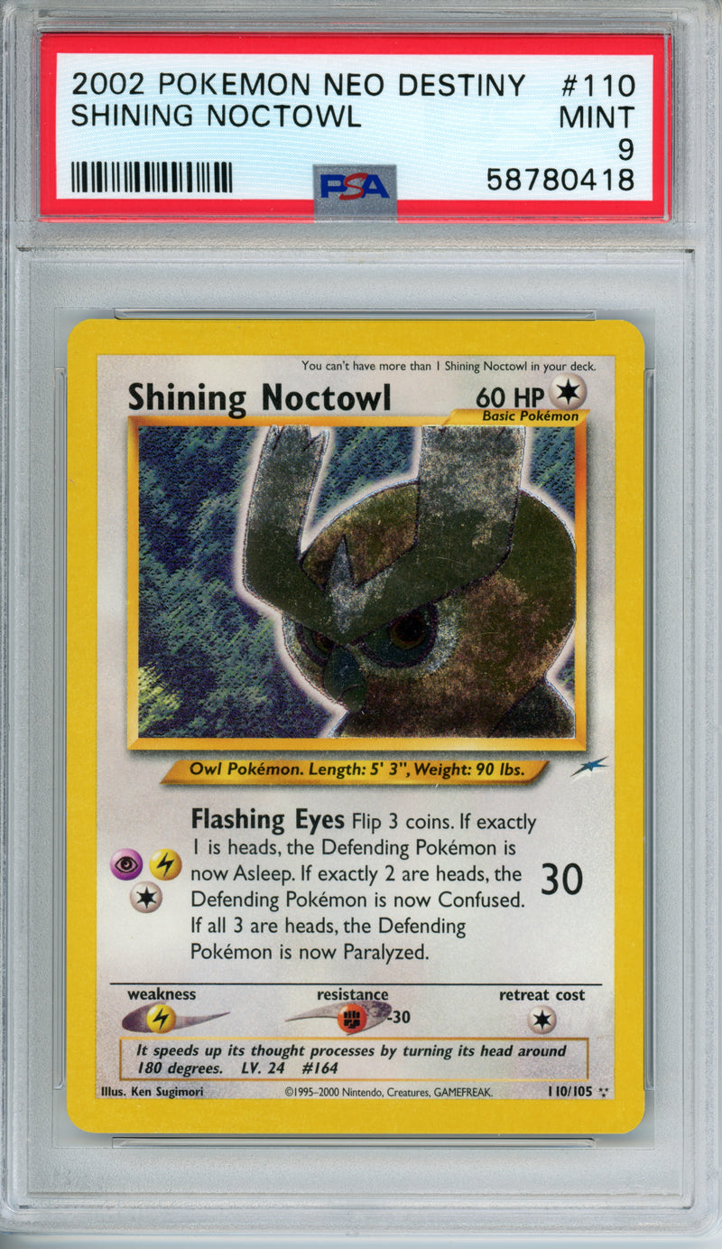 PSA 9 2002 NEO DESTINY SHINING NOCTOWL