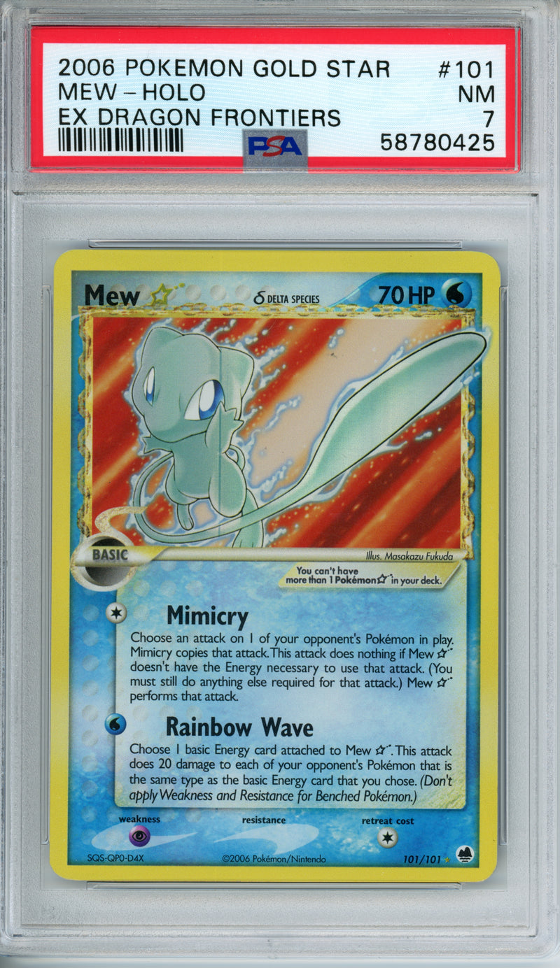 PSA 7 2006 EX Dragon Frontiers Gold Star Mew