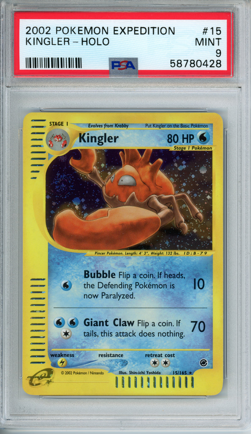 PSA 9 2002 POKEMON EXPEDITION KINGLER - HOLO