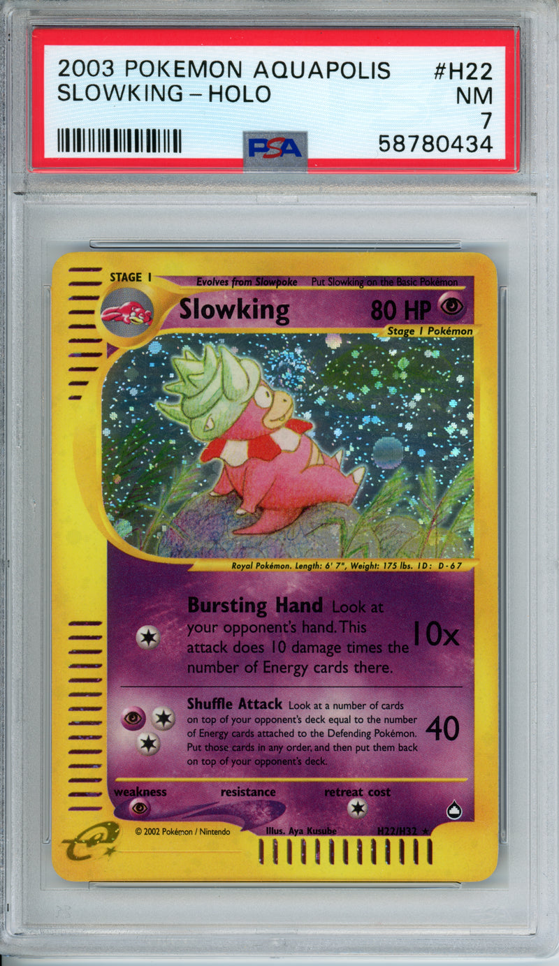 PSA 7 2003 AQUAPOLIS SLOWKING - HOLO